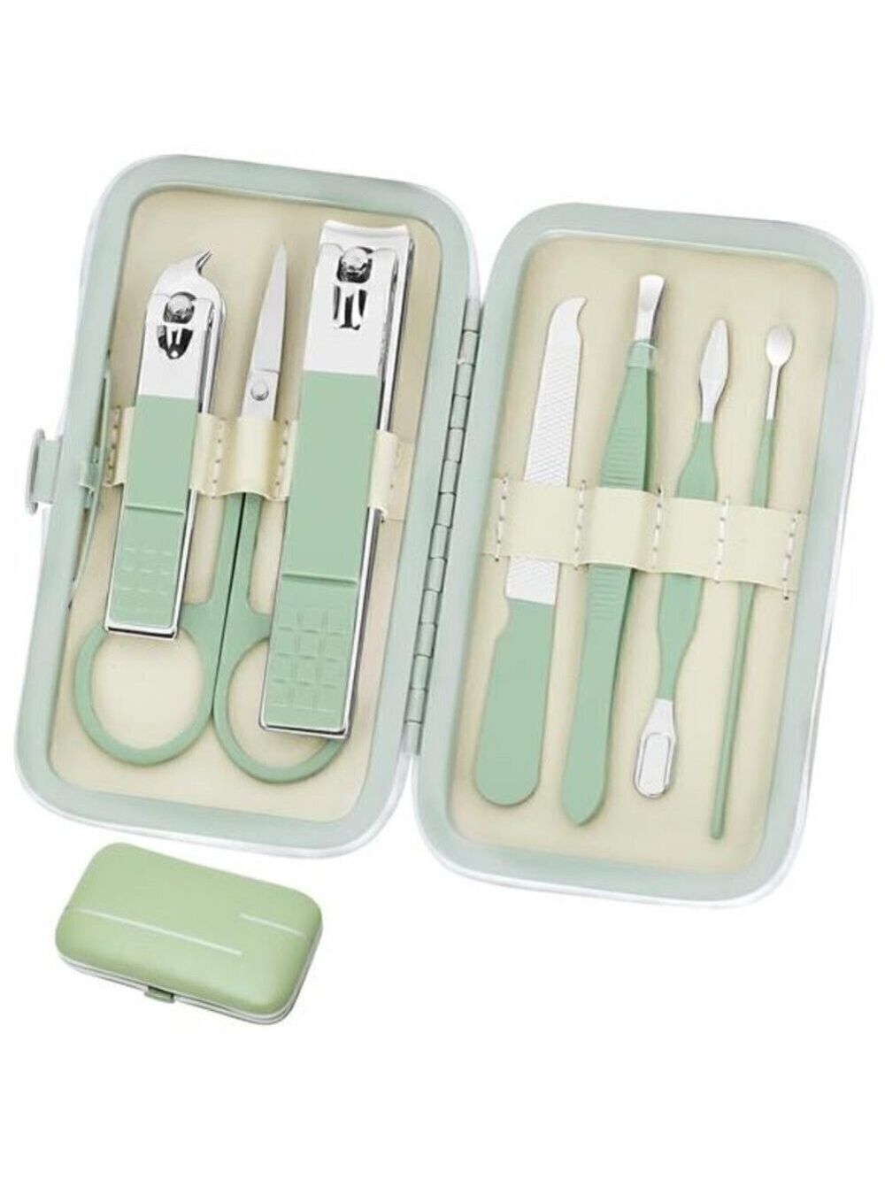 Manicure Set Personal Care Nail Clipper Kit Manicure 8 n 1 Pedicure MINT GREEN